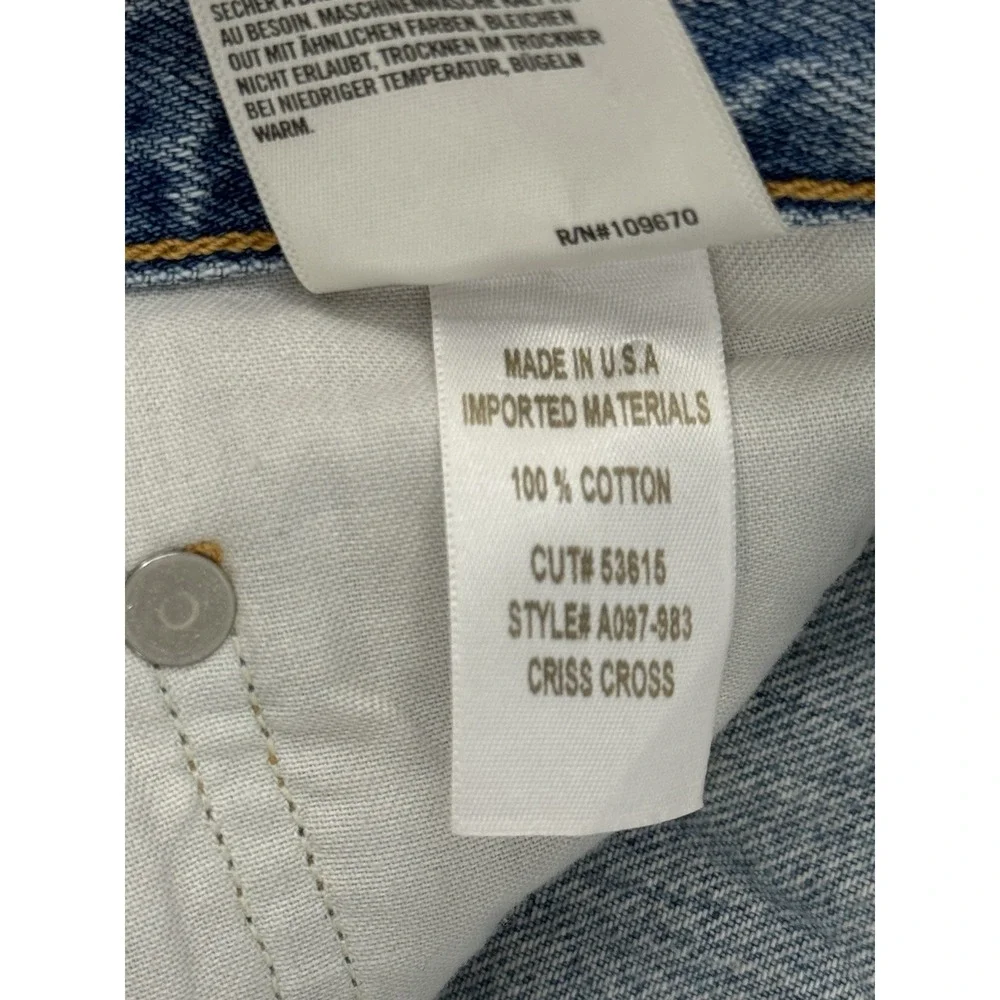 Agolde Criss Cross Jeans Womens Size 26 Blue Light Wash Denim Button Fly USA - Picture 11 of 11